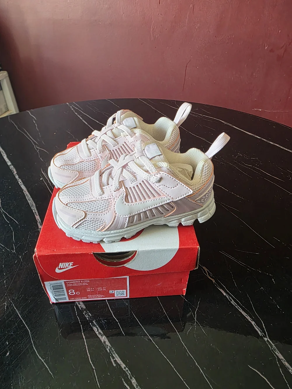 Nike Kids Pink and White Athletic Sneakers